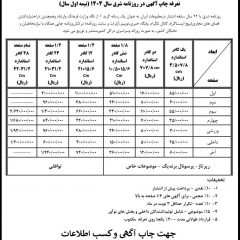 چاپ آگهی در روزنامه شرق ـ 88436204